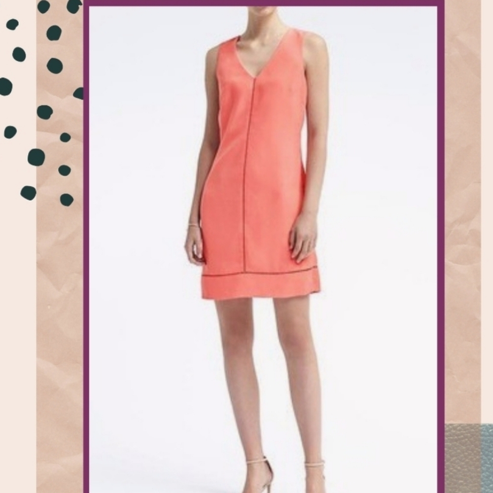 Banana Republic Coral Sleeveless Shift Dress - Picture 1 of 7